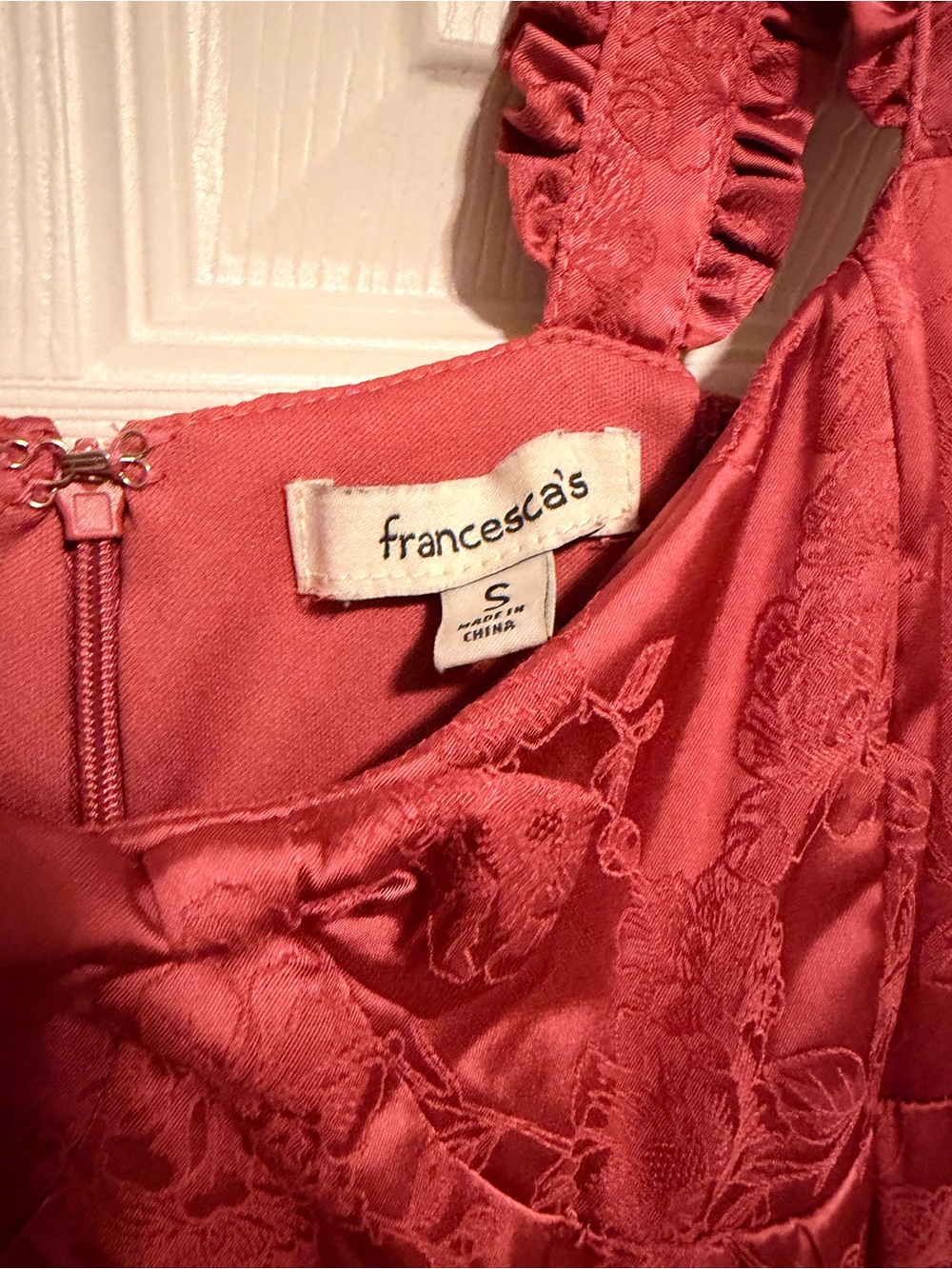 Francesca's Red Ruffled Strap Mini Dress - Picture 5 of 5